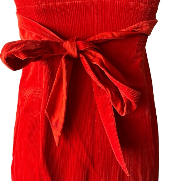 Maeve Anthropologie Red-Orange Corduroy Button Dress - Picture 6 of 6